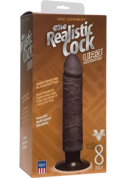 The Realistic Cock UR3 Vibe 8 inches Brown Dildo