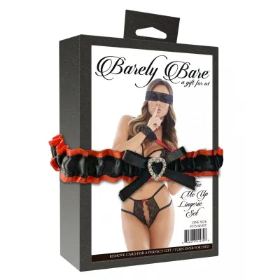 Barely Bare Tie Me Up Lingerie Set Black