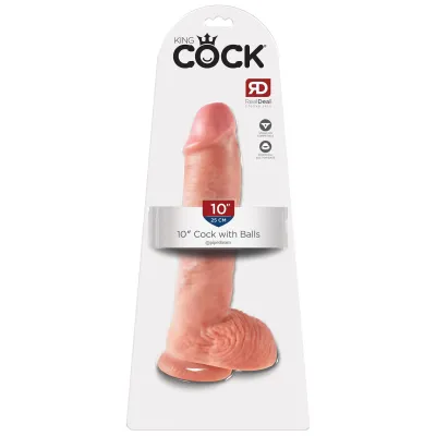 King Cock 10 Inch Cock With Balls Flesh