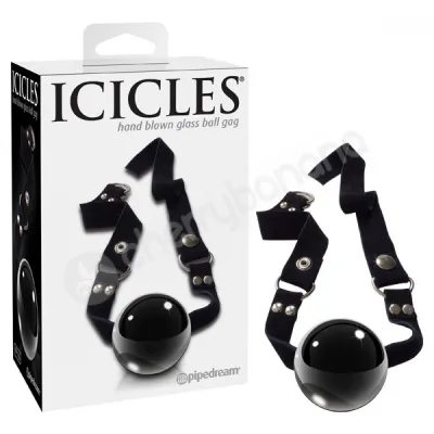 Icicles 65 Black Glass Ball Gag