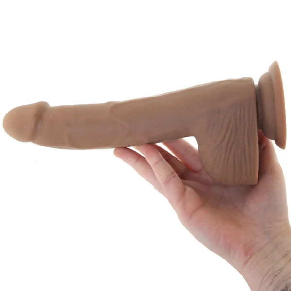 Silicone Studs Realistic 8" Suction Cup Dildo - Caramel