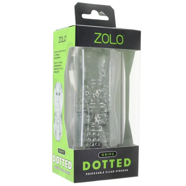 Gripz Dotted Squeezable Clear Stroker