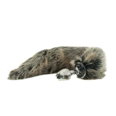 Crystal Delights Minx Tailed Butt Plug Grey Wolf