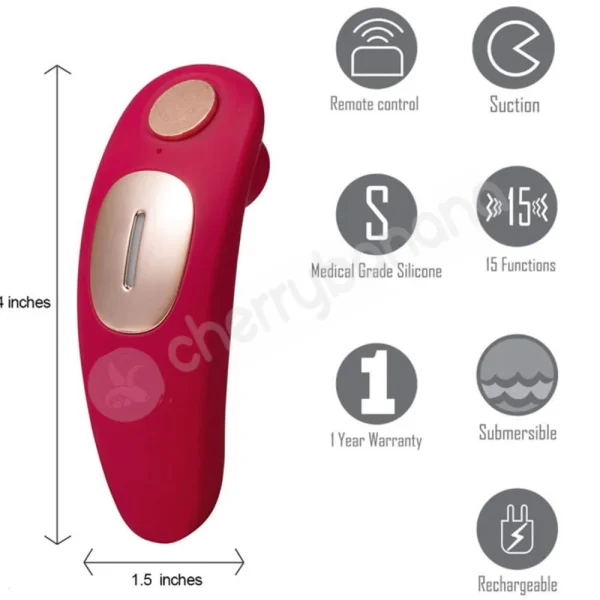 Maia Remi Red USB Rechargeable Panty Vibe with Suction