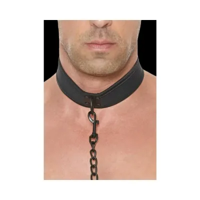 Puppy Play Neoprene Collar With Leash Black