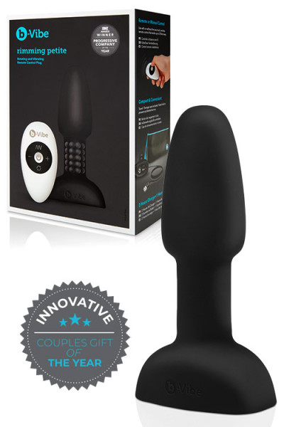 B-Vibe Rimming 4.9" Petite Butt Plug with Remote