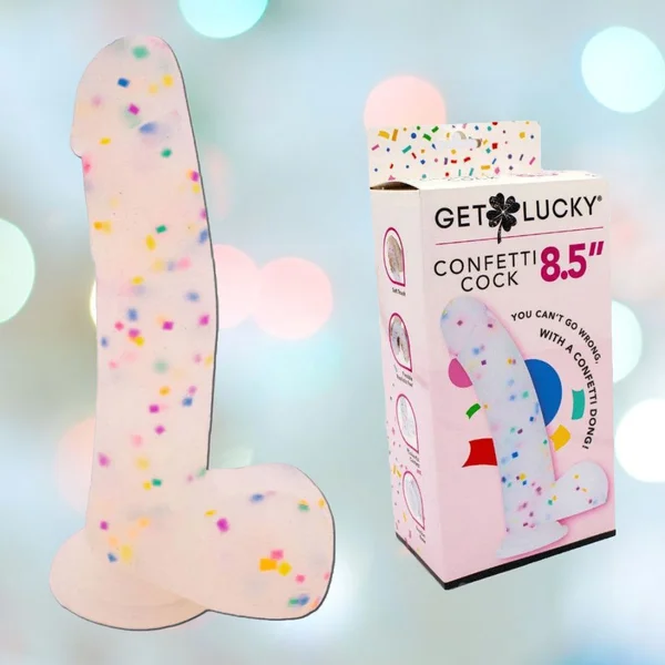Get Lucky Confetti Cock 8.5" Silicone Dildo — image 9 of 14