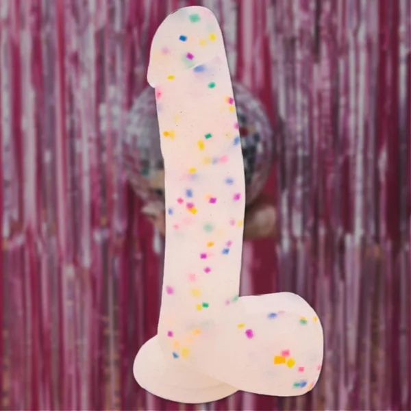 Get Lucky Confetti Cock 8.5" Silicone Dildo — image 10 of 14