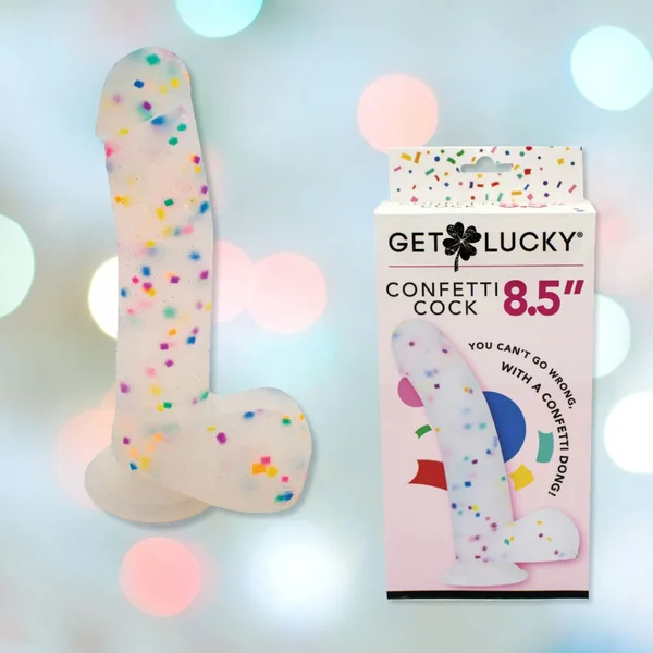 Get Lucky Confetti Cock 8.5" Silicone Dildo — image 11 of 14