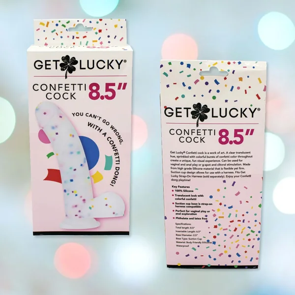 Get Lucky Confetti Cock 8.5" Silicone Dildo — image 12 of 14