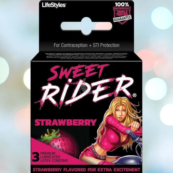 Lifestyles "Sweet Rider" Strawberry Condoms ???? | 3-Pack — image 2 of 4