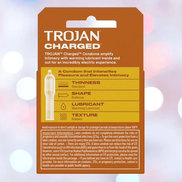 Trojan Charged Deep-Ribbed Condoms (3-Pack) — image 10 of 11