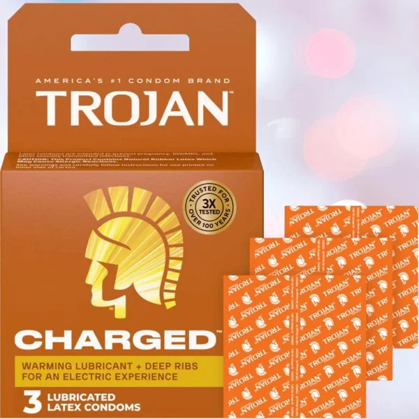 Trojan Charged Deep-Ribbed Condoms (3-Pack) — image 9 of 11