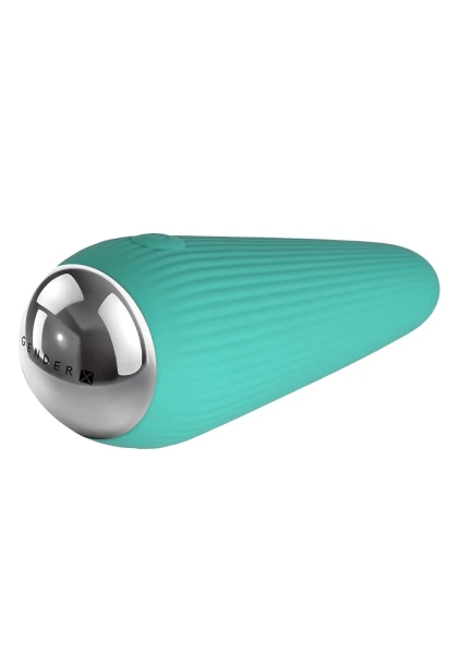 Gender X O Cone Rechargeable Waterproof Silicone Powerful Bullet Vibrator - Teal