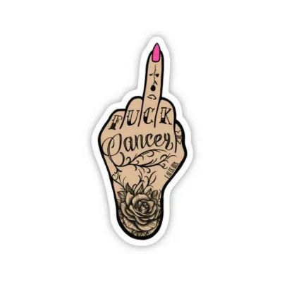 Games Novelty Twisted Wares Fuck Cancer Sticker