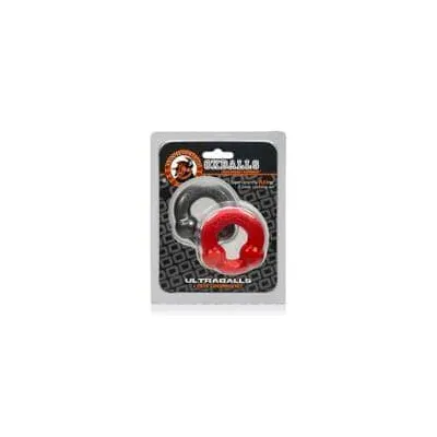 Ultraballs 2 Piece Cockring Set Steel Red