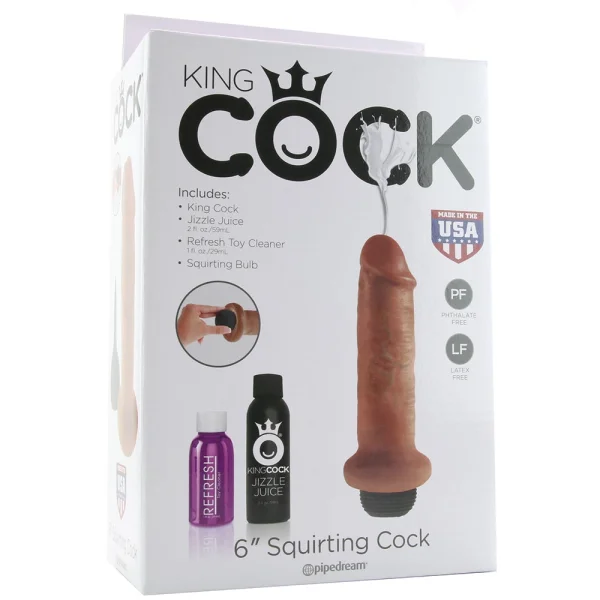 King Cock 6" Squirting Cock - Tan