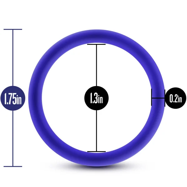 Performance VS1 Pure Premium Medium Silicone Cock Rings By Blush Novelties - Indigo