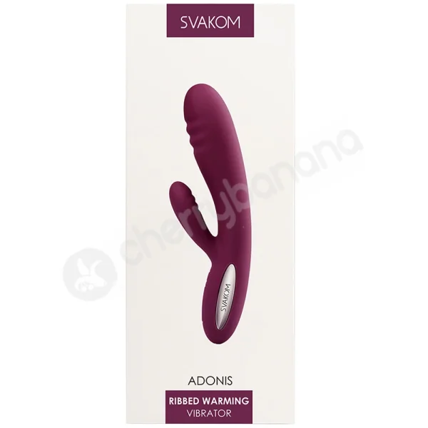 Svakom Adonis Purple Heating Waterproof Ribbed Rabbit Vibrator