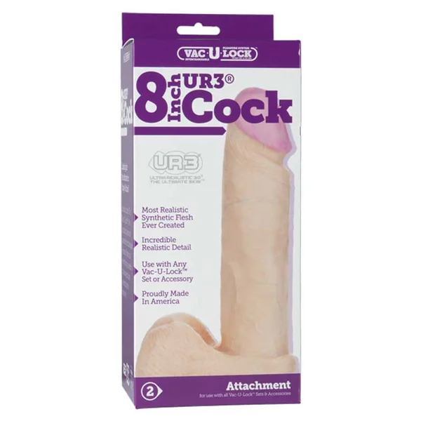 Vac-U-Lock 8" Ultraskyn Realistic White Cock | Strap On Dildos — image 9 of 9