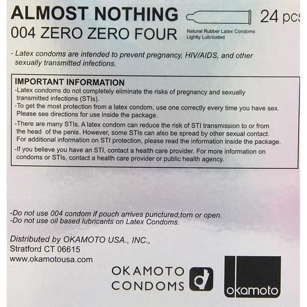 Okamoto 004 Zero Zero Four Ultra-Thin Condoms (IN-STOCK) — image 10 of 11