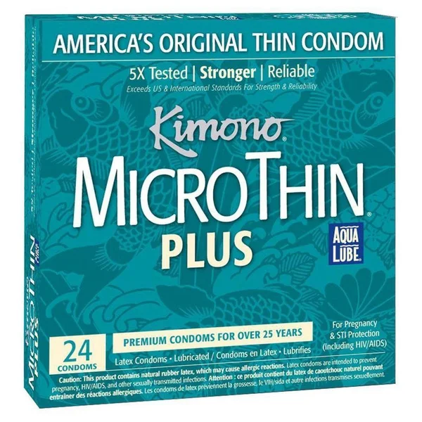 Kimono Microthin Plus Aqua Lube Ultra Thin Condoms | Premium Condoms — image 10 of 12