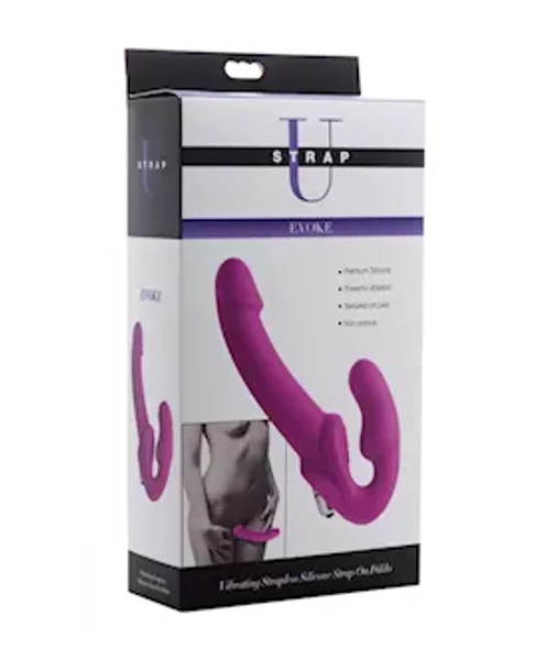 Vibrating Strapless Silicone Strap-on Dildo - Pink - 9.5 Inch — image 11 of 11