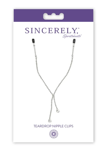 Midnight Teardrop Nipple Clips by Sportsheets
