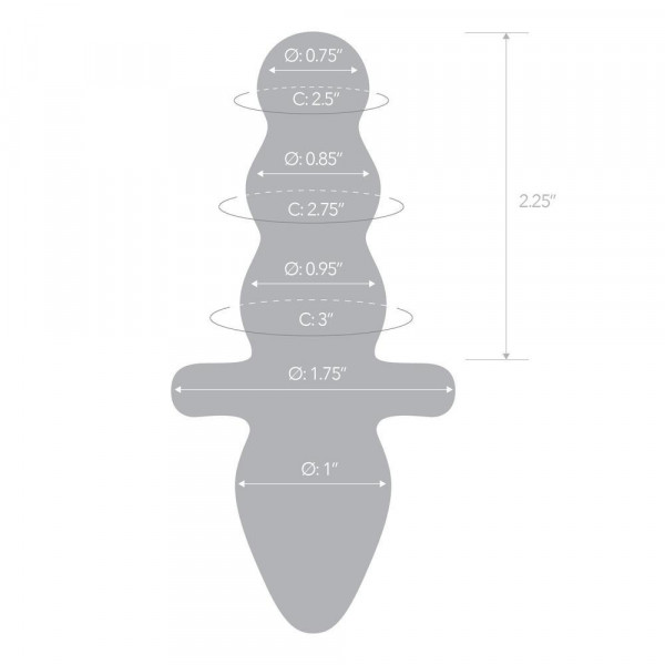 Gläs Titus Glass Beaded Butt Plug Dildo