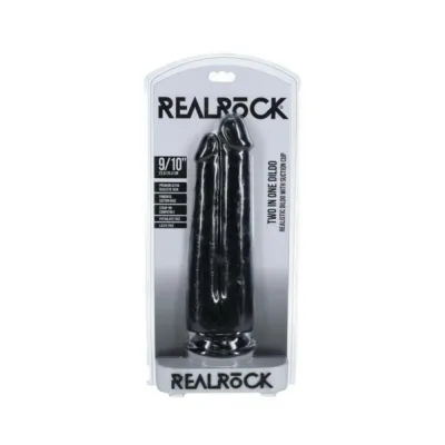 Couples Dildos Realrock Two In One 9 In 10 In Dildo Black