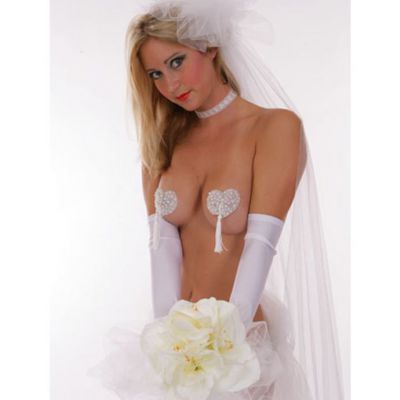 Sweetheart Sequin Pasties White One Size