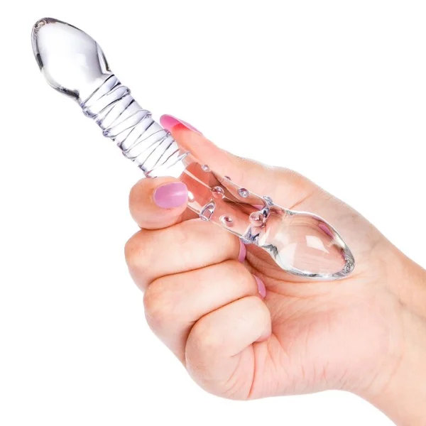 Glacier Glass Clear Spiral and Dot Dual-Sided Dildo – 5.5 Inch — image 5 of 5