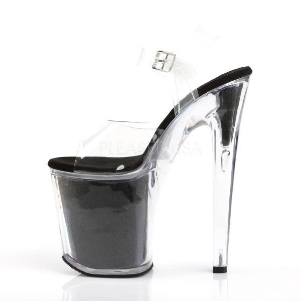 XTREME-808G - 8" Stiletto Ankle Strap Glitter-Filled PF Sandal — image 7 of 8