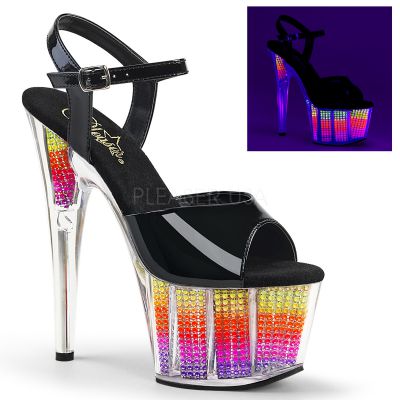 7 inches Heel 2 3 4 inches PF Sandal W Simulated RS Filled Bottom