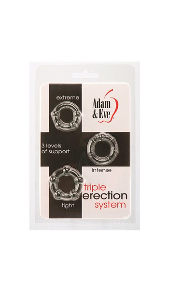 Adam and Eve Triple Erection System Cock Rings (3 Pce)