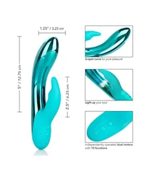 Dazzled Brilliance - Rabbit Vibrator - Teal — image 9 of 10