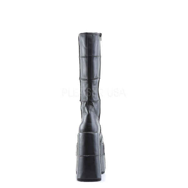 STACK-301 - 7" P/F Goth Cyber GoGo Punk Patched Blk PU Knee BT — image 4 of 4