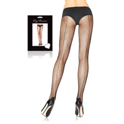 Fishnet with Backseam Pantyhose O S Black