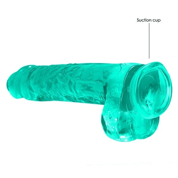 RealRock 9-inch Crystal Clear Dildo with Balls