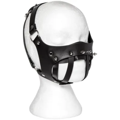 Bondara Edge Servitude Faux Leather Studded Muzzle Harness
