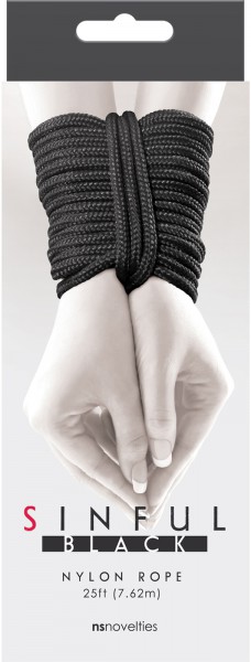 Sinful Nylon Rope 25 ft Black