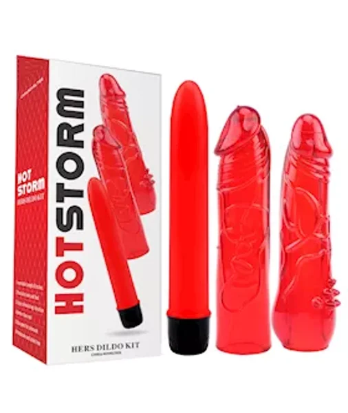 Hot Storm Dildo Kit - Red - 8.2 Inch — image 4 of 6
