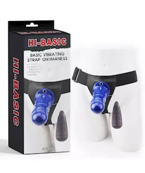Basic Vibrating Strap-on Harness - 7.5 Inch - Blue — image 2 of 2