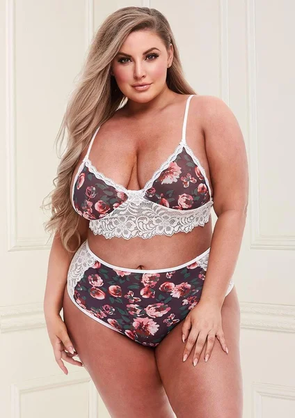 Floral & Lace High-Waisted Lingerie Set — image 10 of 13