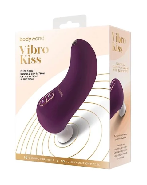 Bodywand Vibro Kiss Suction Vibrator - Purple - 5.3 Inch