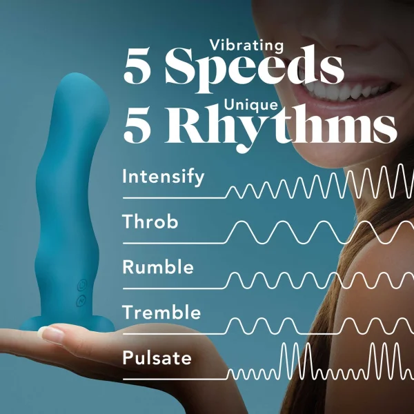 Impressions Miami Rechargeable Waterproof Silicone G-Spot Suction Cup Vibrator By Blush - Teal