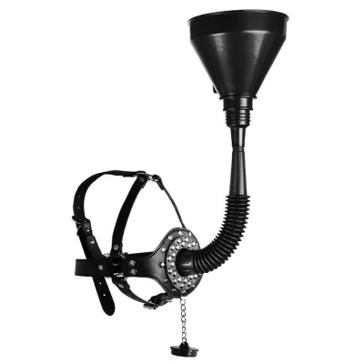 Ouch Xtreme Head Harness Funnel Gag with Plug Stopper