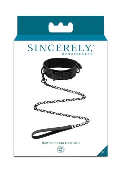 Sincerely Bow Tie Collar With Leash By Sportsheets
