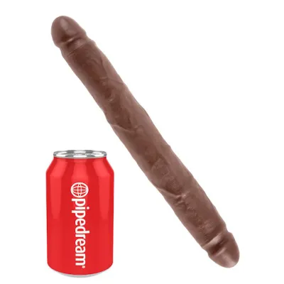 King Cock 12 Inch Slim Double Dildo Brown Brown 12 Inch