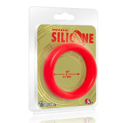 Wide Silicone Donut Red 2 Inch Diameter